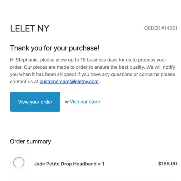 Lelet NY - Jade Petite Drop Headband - NWOT - Picture 5 of 5